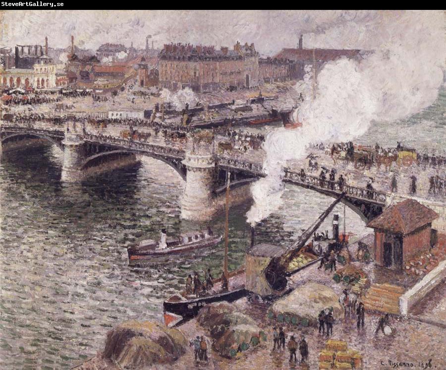 Camille Pissarro Pont Boieldieu in Rouen,damp weather